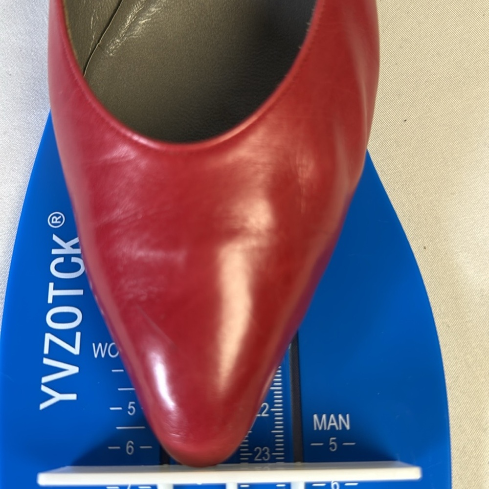 Yves Saint Laurent YSL  Red Heels Sleek kitten Heels  Auth size 37 - Picture 13 of 15
